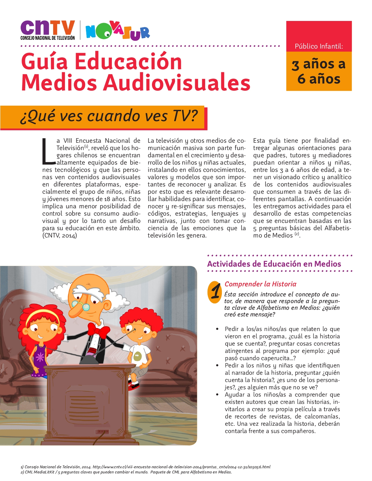 Guía Educación en Medios Audiovisuales para público infantil de 3 a 6 años
