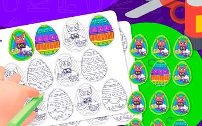 Descarga, pinta y recorta: Memorice huevitos de pascua