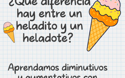 Afiche educativo: Diminutivos y aumentativos